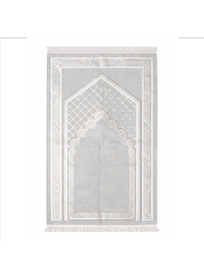 Sundus Comfort Prayer Mat Gray – Soft Thick Padded Janamaz – Premium Quality Islamic Salah Mat – Non-Slip – Ideal for Home & Mosque – Ramadan Gift - Image 1